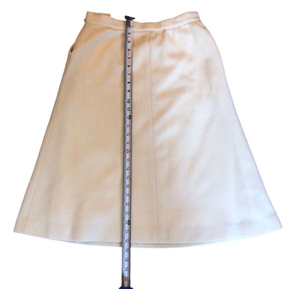 Vintage Breckenridge Wool Skirt A line Cream Size 12 Lined - Picture 7 of 11